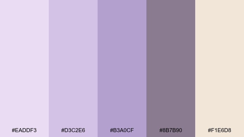 french lilac linen color palette with hex codes