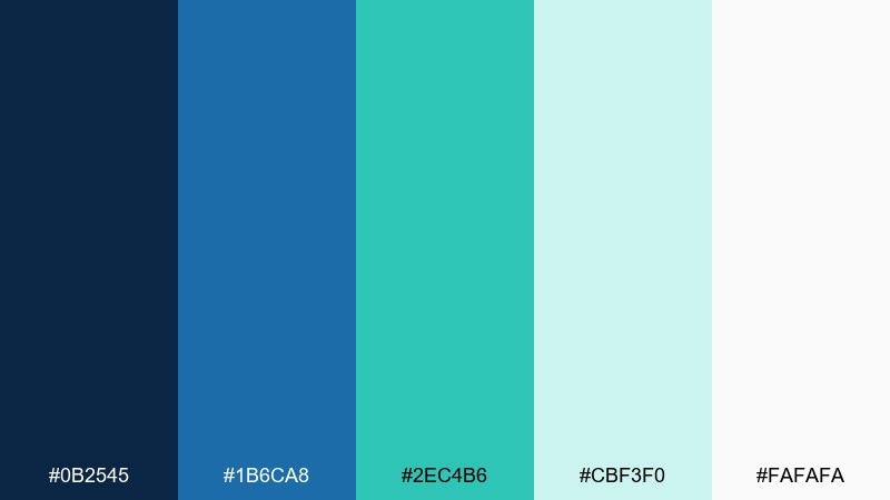 fresh clinic blue mint green color palette with hex codes