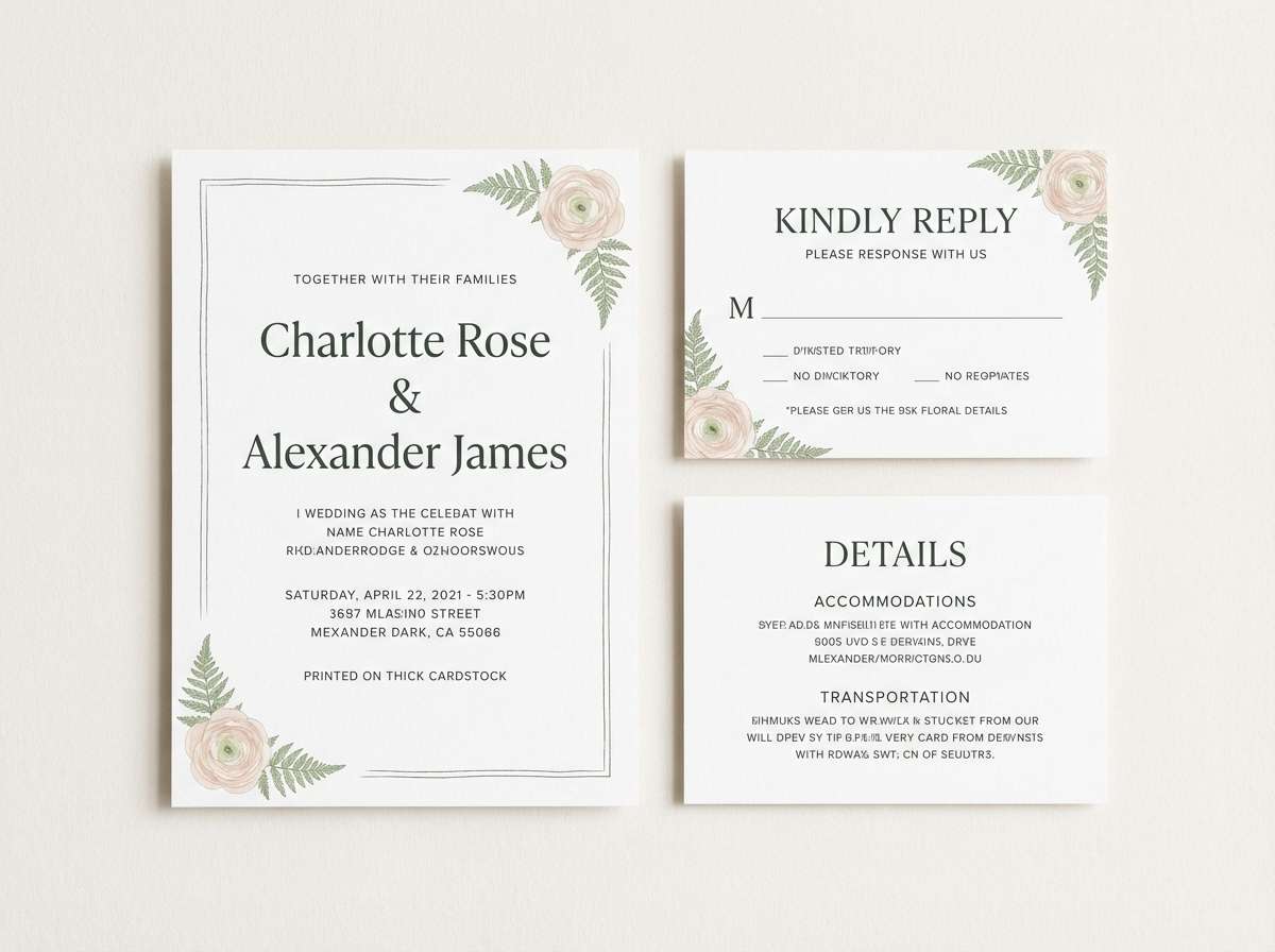 airy wedding invitation