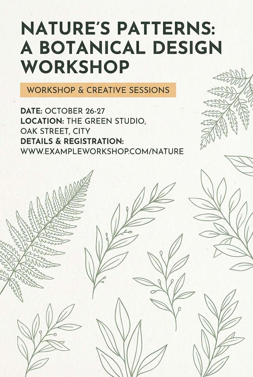 botanical workshop flyer