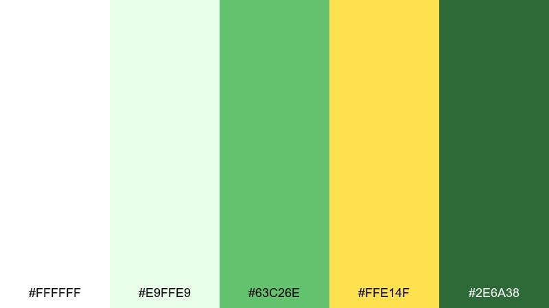 fresh cut citrus white green yellow color palette with hex codes
