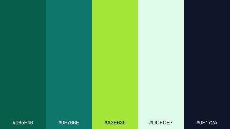 fresh market labels teal lime green color palette with hex codes
