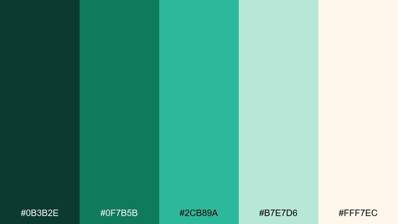 fresh market packaging teal blue green color palette with hex codes