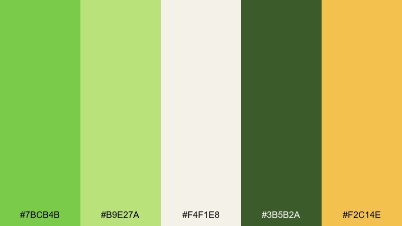 fresh meadow mantis color palette with hex codes