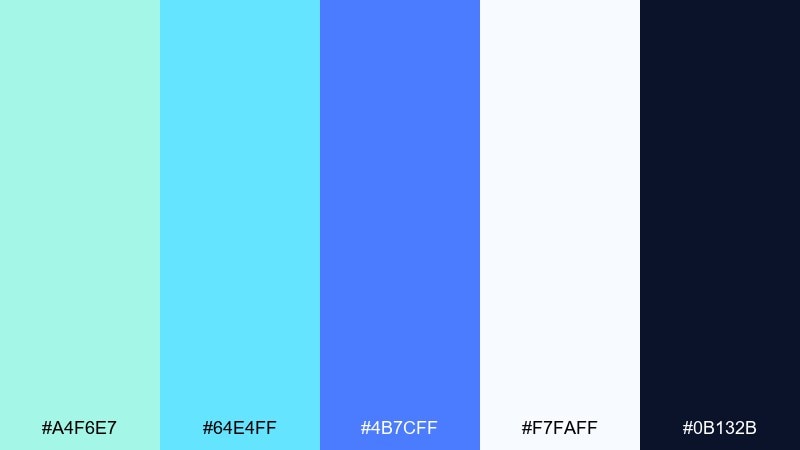 fresh tech gradient color palette with hex codes