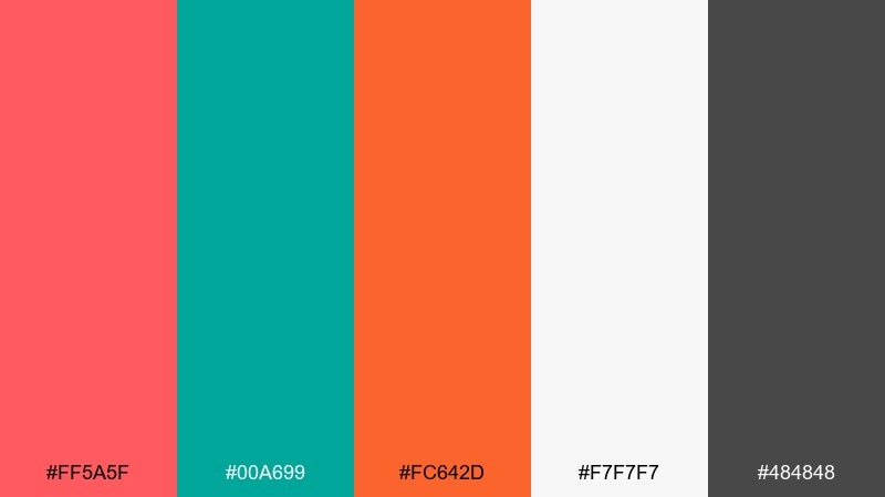 fresh typography tomato color palette with hex codes