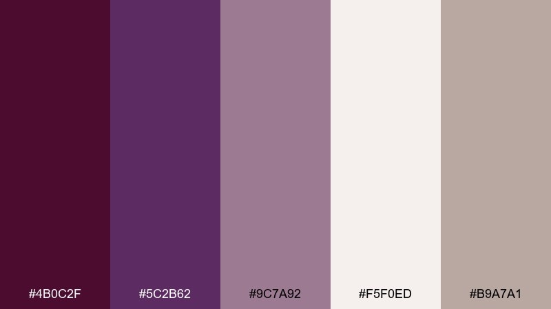 frosted berry purple wine color palette with hex codes
