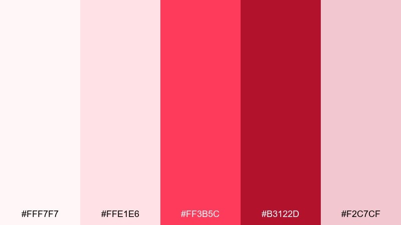 frosted cherry color palette with hex codes