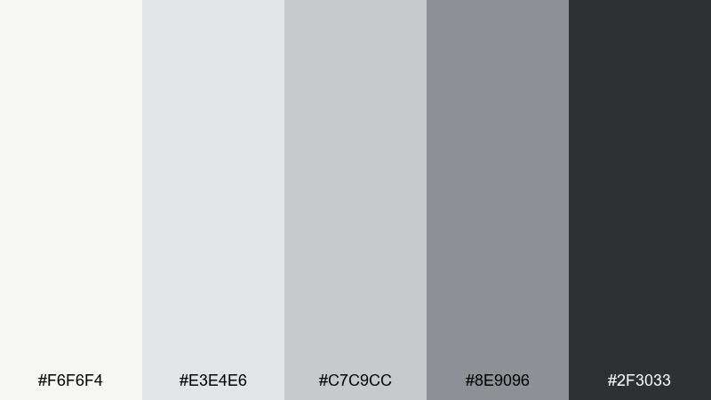 frosted concrete color palette with hex codes