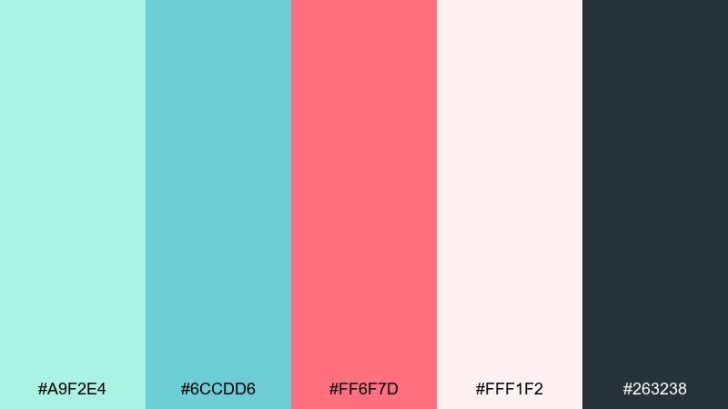 frosted coral accent color palette with hex codes