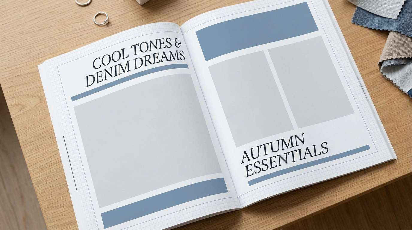 denim toned editorial layout