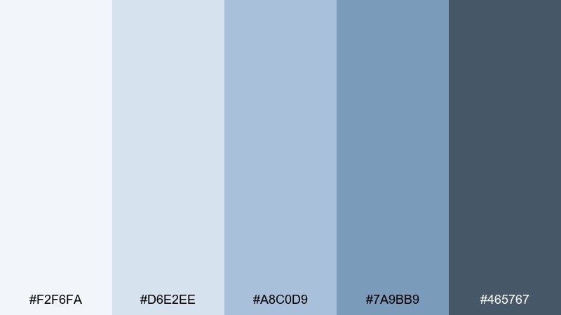 frosted denim color palette with hex codes