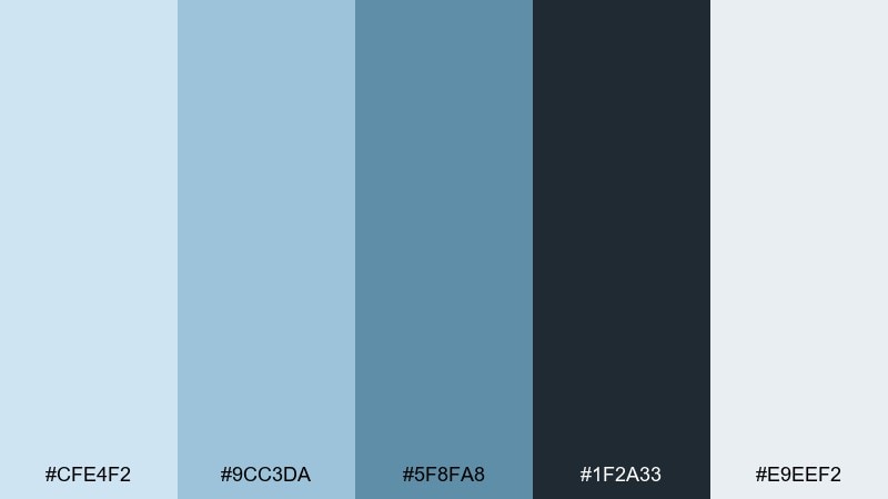 frosted denim pale blue color palette with hex codes