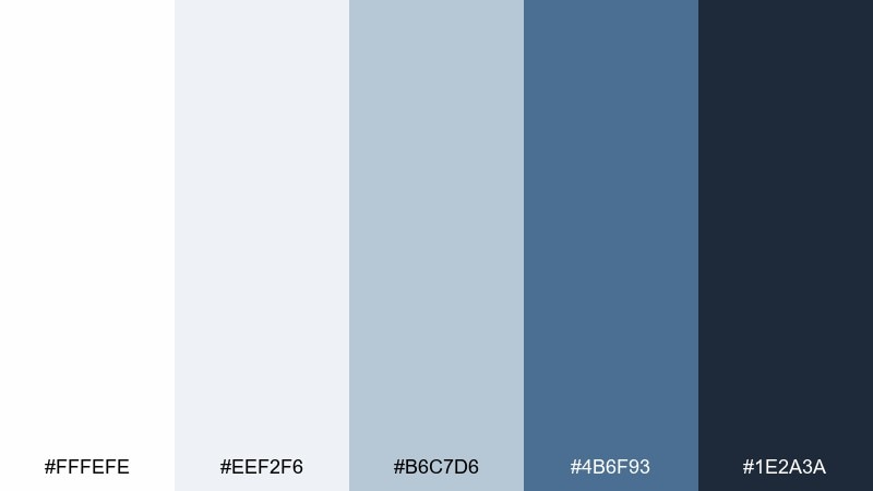 frosted denim color palette with hex codes