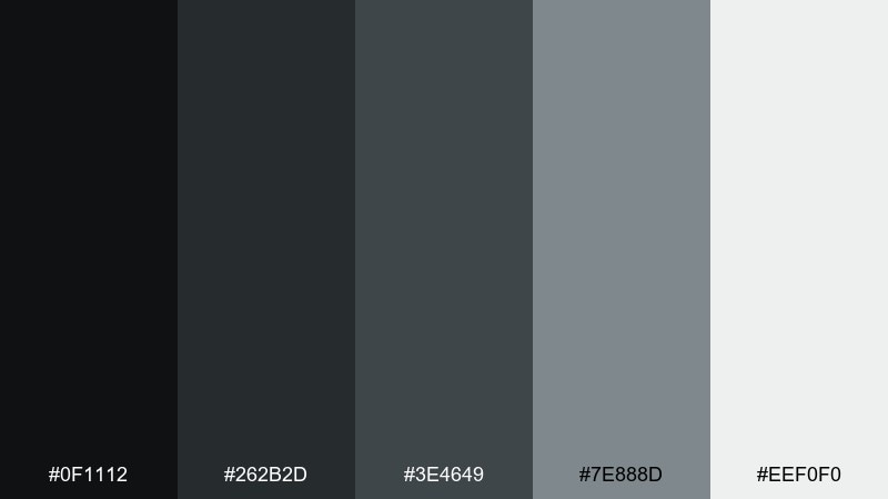 frosted granite graveyard color palette with hex codes