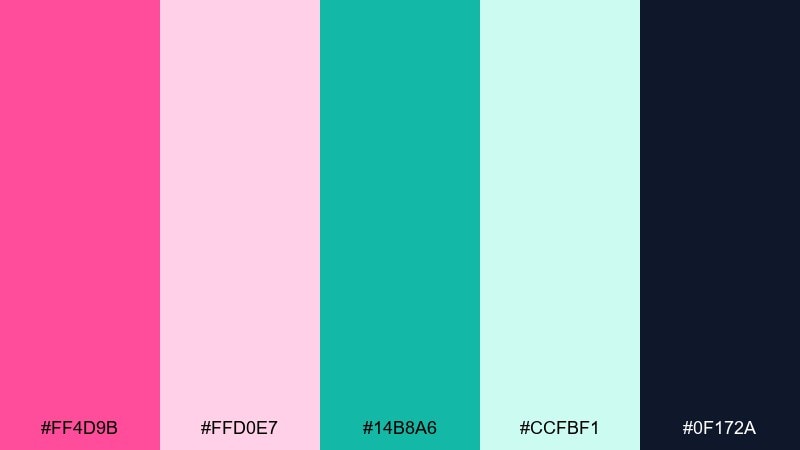 frosted hibiscus color palette with hex codes
