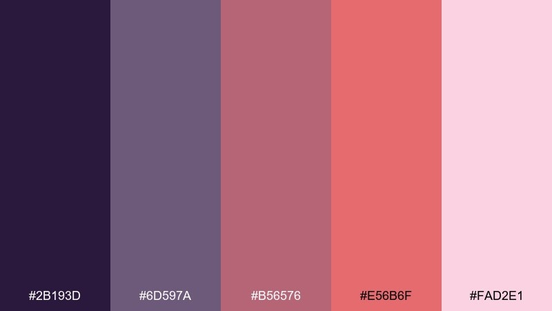 frosted lavender new year color palette with hex codes