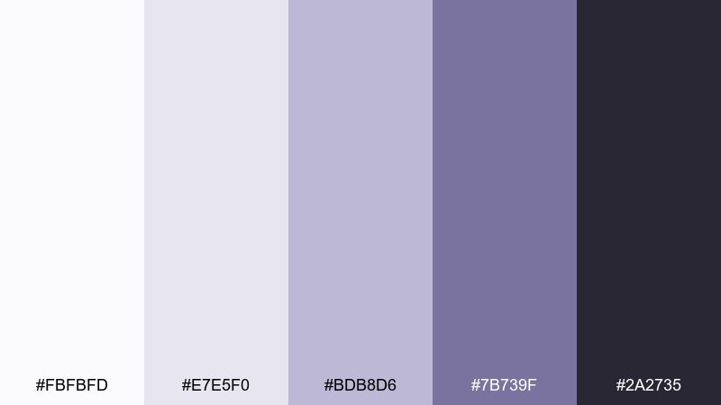 frosted lavender scandinavian color palette with hex codes
