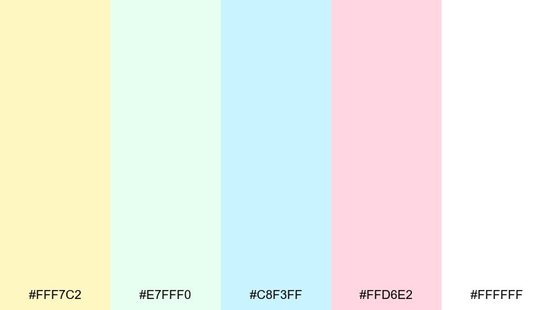 frosted lemonade bubbles color palette with hex codes