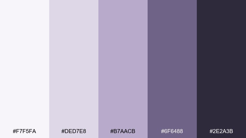 frosted lilac gray color palette with hex codes