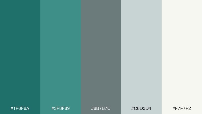 frosted pine color palette with hex codes