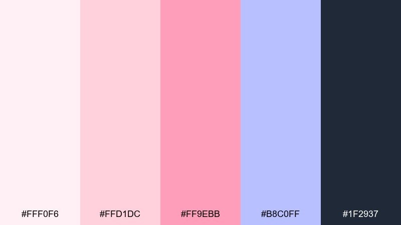 frosted pink minimal instagram color palette with hex codes