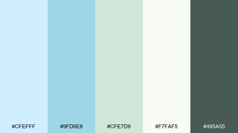 frosted sage color palette with hex codes