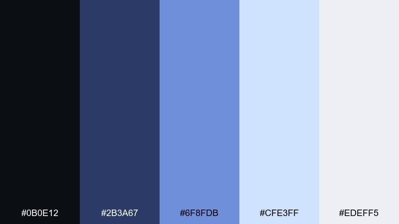 frosted sci fi cinematic color palette with hex codes