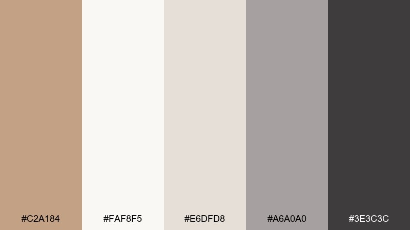 frosted taupe color palette with hex codes