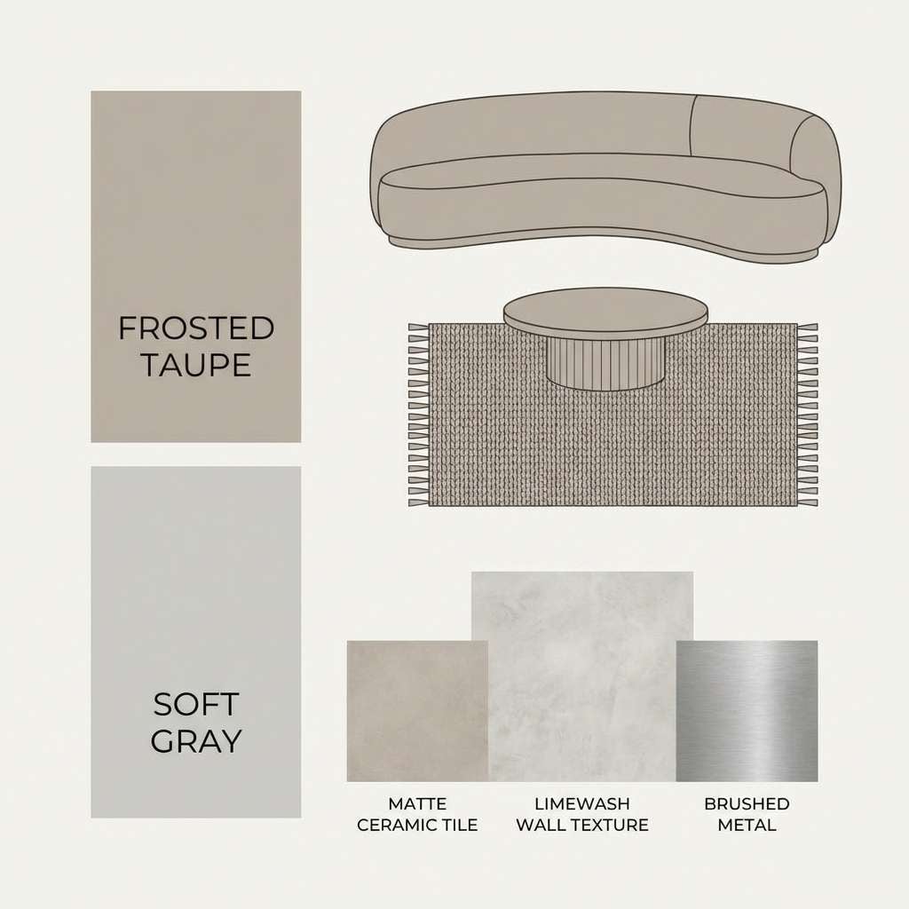 minimal moodboard in taupe