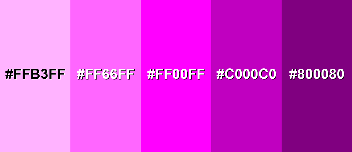 shades and variations of fuchsia-color