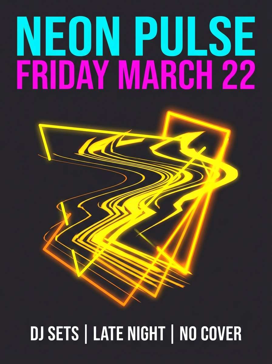 fuchsia noir nightclub flyer