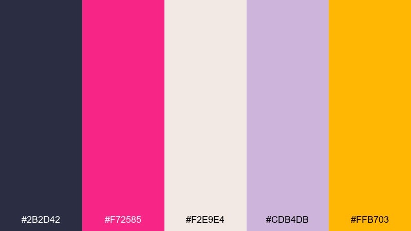 fuchsia sandstone contrast color palette with hex codes
