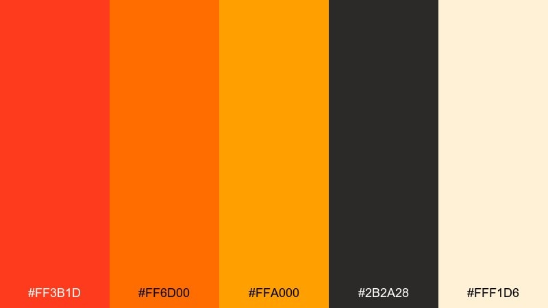 furnace citrus flame color palette with hex codes