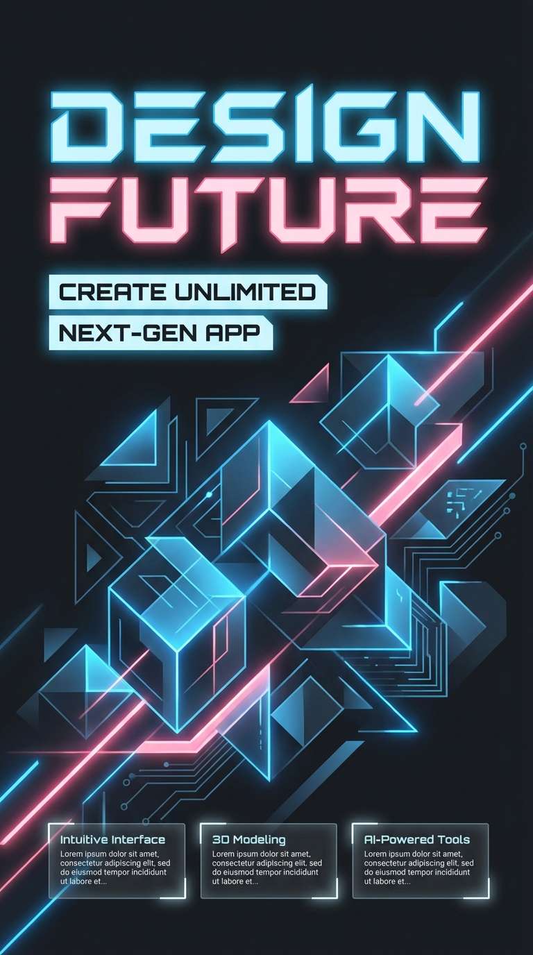 futuristic app promo