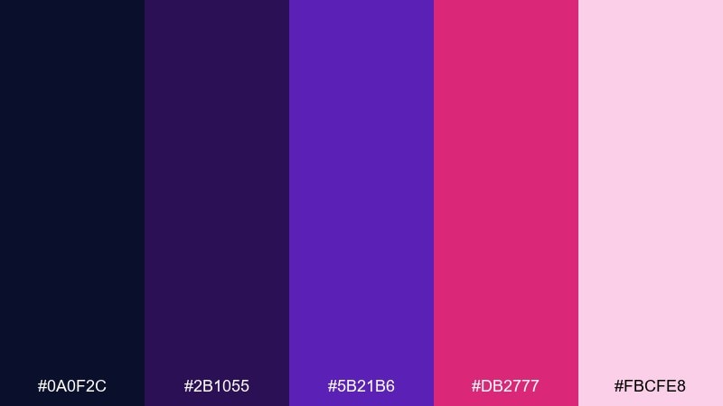 galactic berry gradient color palette with hex codes