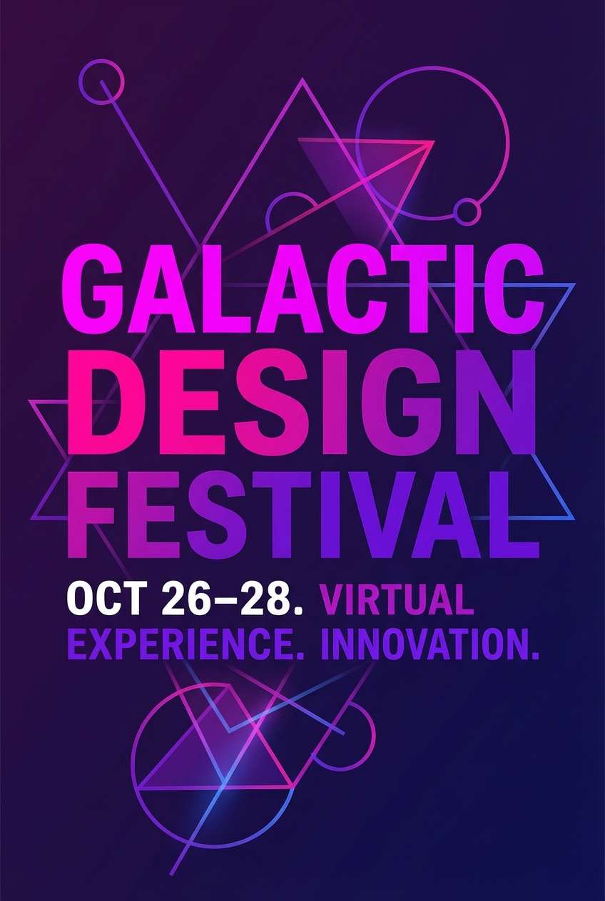 neon violet event poster