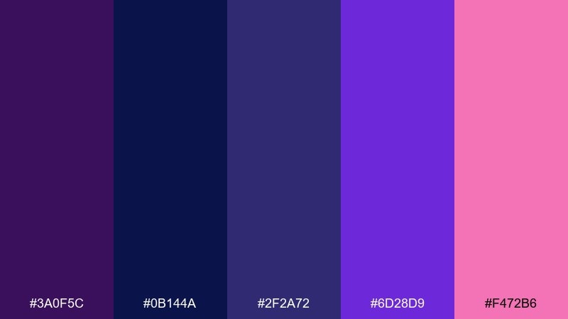 galaxy grape color palette with hex codes