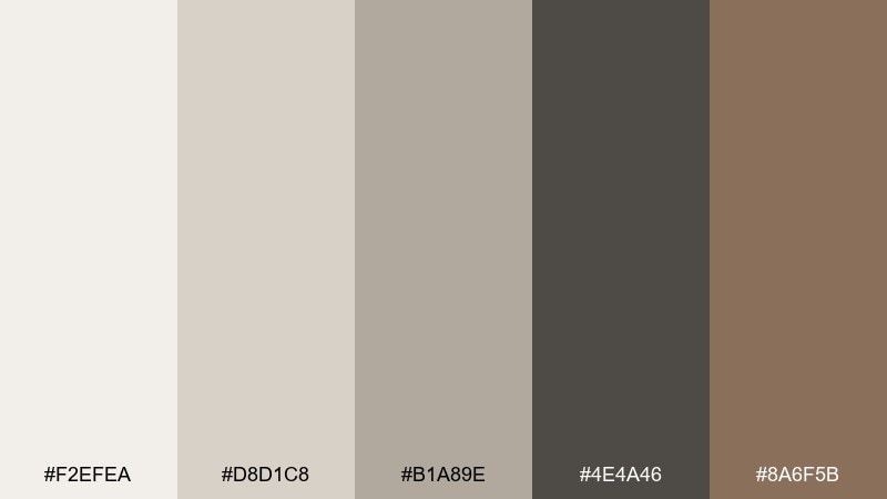 gallery greige formal color palette with hex codes