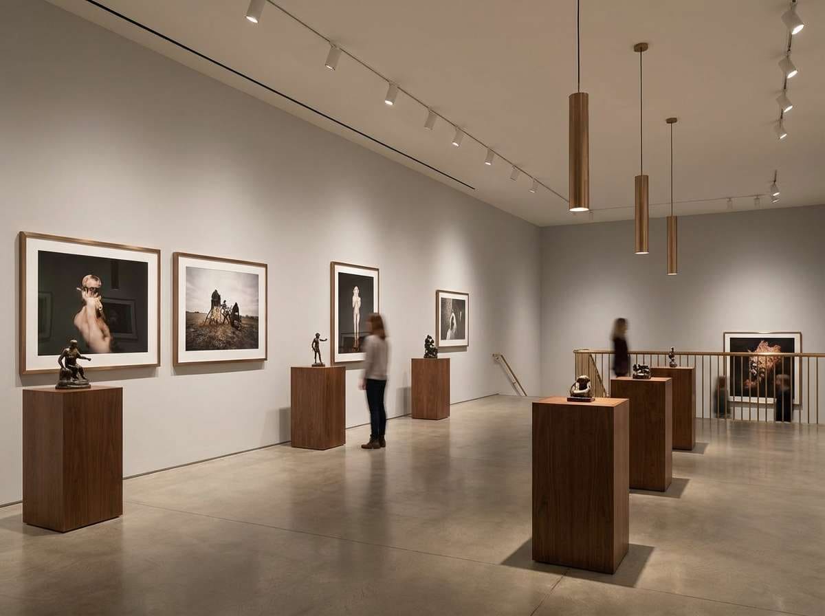 gallery interior with warm neutral accents