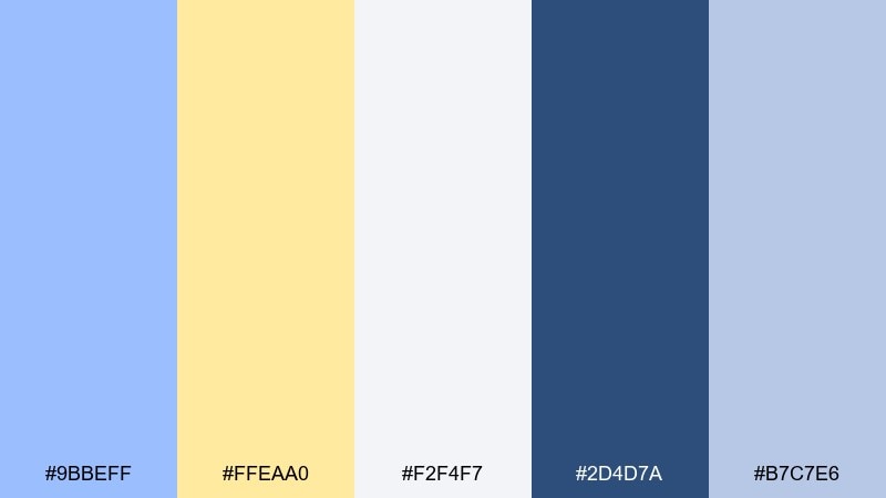 gallery minimal blue pastel yellow color palette with hex codes