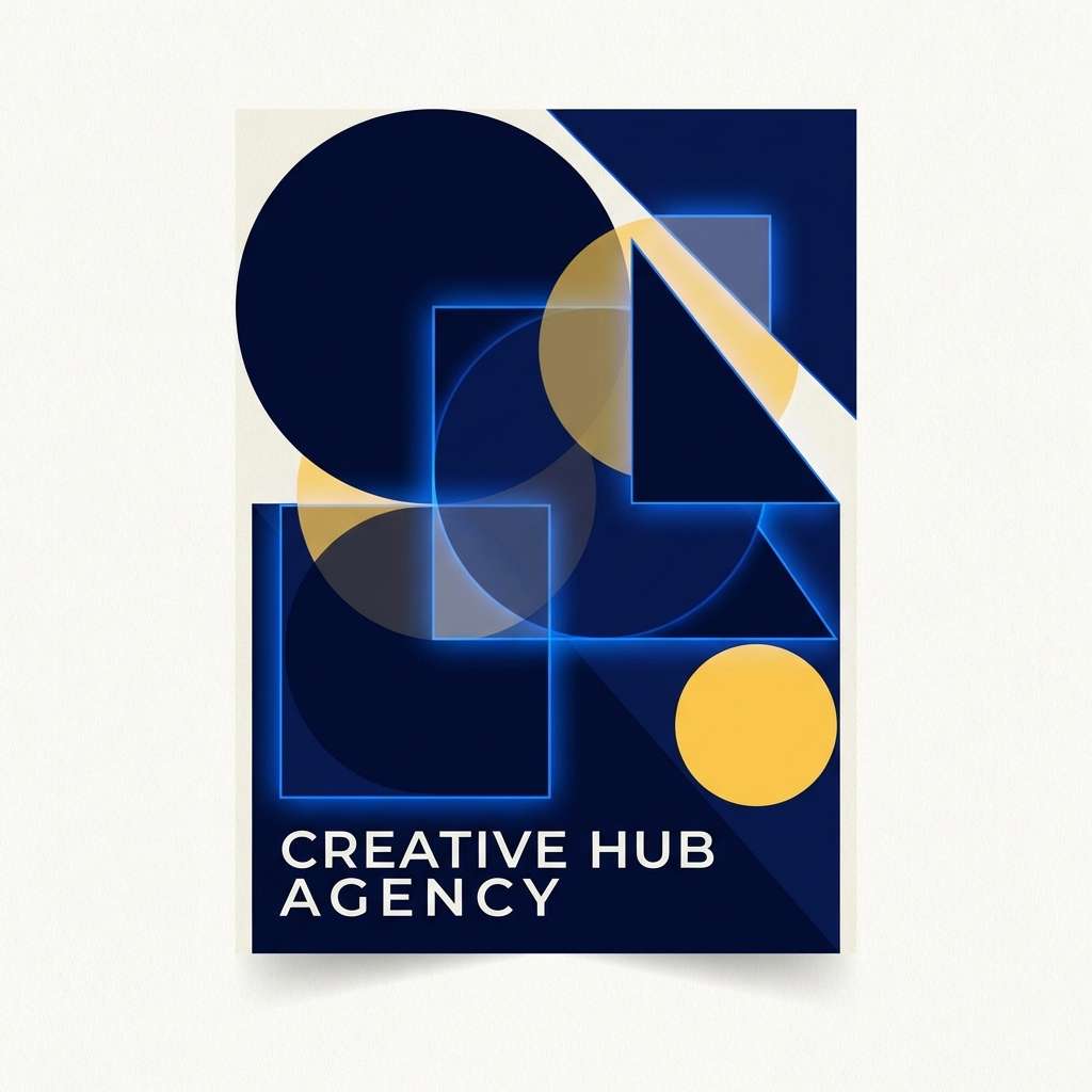 agency cover in navy blue yellow