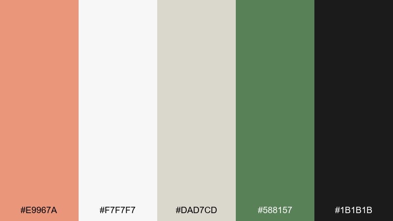 gallery poster dark salmon color palette with hex codes