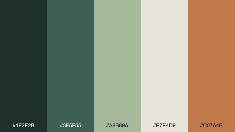 gallery sage portfolio color palette with hex codes