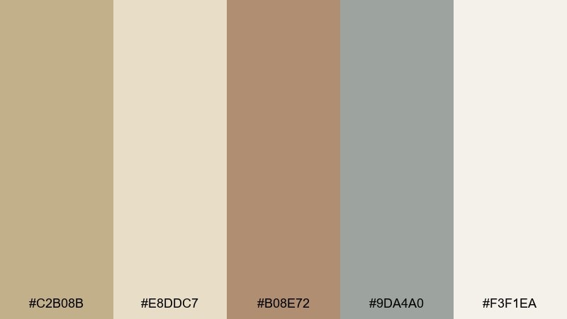 gallery wall khaki beige color palette with hex codes