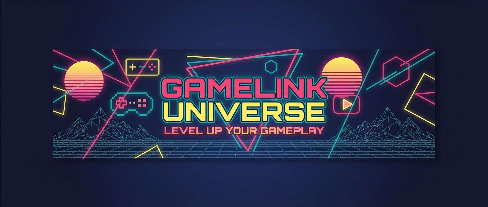 synthwave gaming banner