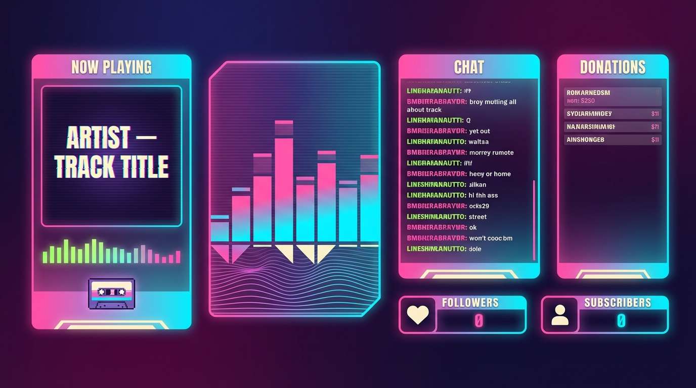 vaporwave grid music overlay