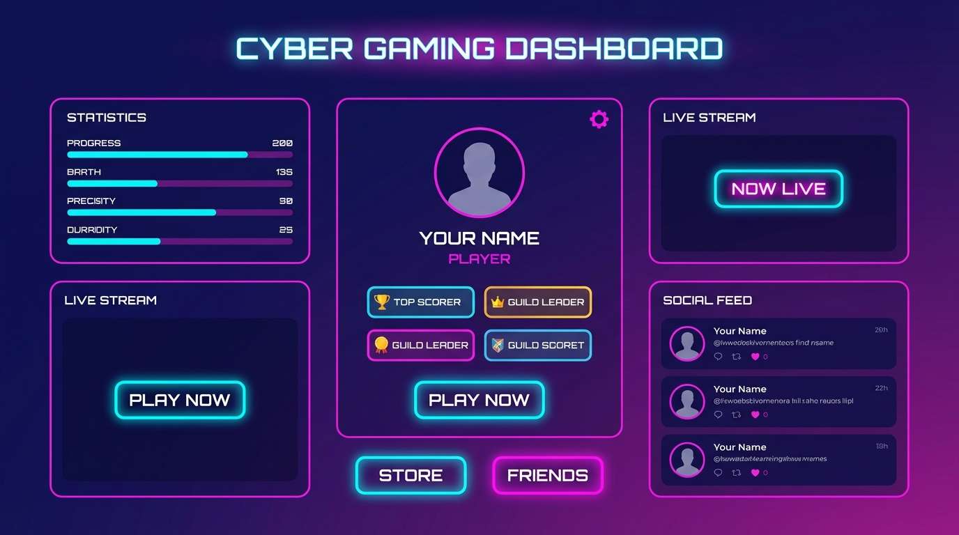 gaming dashboard ui