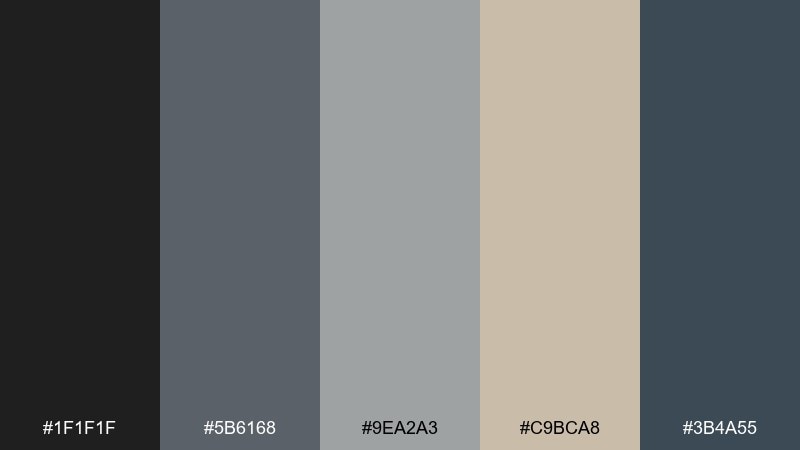 garage concrete color palette with hex codes