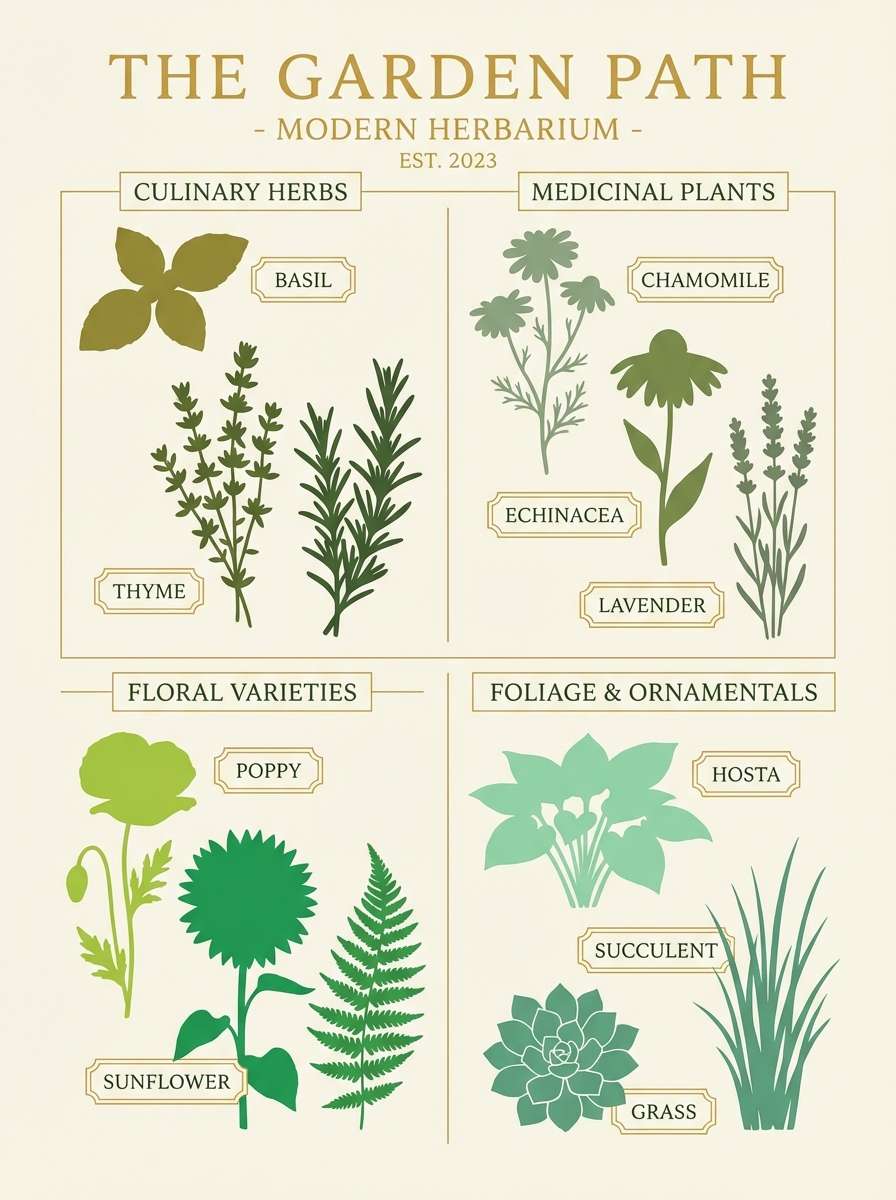 modern herbarium garden poster